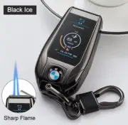 Luxury Refillable Windproof Lighter–Car Key Design & Keychain - BMW Black Ice