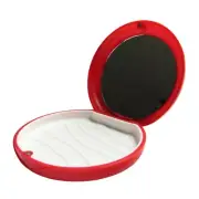 Aligner and Retainer Case with Mirror Magnetic Silicon Red Bright Invisalign