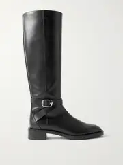 [Stuart Weitzman] Stuart Weitzman - Bella Buckled Leather Knee Boots - Black - US9.5 US 9.5 Black