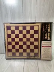 Woodfield Collection Wooden Chess & Checkers Set Family Games #61876 Cardinal