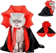Pet Halloween Costumes - Cat Vampire Cloak, Witch Clothes for Small Medium Dogs Cats Puppy, Funny Dog Cosplay Dress Wizard Outfit, Mantle Apparel for Halloween Party