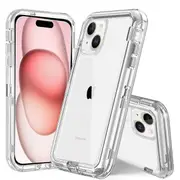 For Apple iPhone 15 Plus Transparent Defender Slim Polycarbonate Case Cover (Clear)