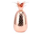 Cocktail Shaker Pineapple Shape Stainless Steel Polished Smooth Surface 500ml for Home Bar Rose Gold