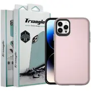 For Apple iPhone 14 Pro Max Triangle Shockproof Case Heavy Duty Rugged Bumper Anti Knock Phone Back Cover (Rose Gold)