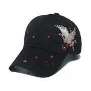 Women Men Chinese Baseball Caps Sunhat Trucker Hats Crane Floral Embroidery