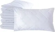 Luxury Nights Cotton Pillow Protectors - Pack of 4 - Zipped Quilted Cases Hypo Allergenic Bed Covers Set, Soft & Comfortable Zipper Encasement - 75cm x 50cm, White (Cotton Pillow Protector)