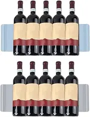 2PCS Fridge Beverage Mat, Silicone Bottle Stacking Mat, Stylish Fridge Wine Mat, Anti Slip Wine Bottle Holder, Stackable Wine Soda Can Organizer Mat, Bottle Organizer for Refrigerator Organization