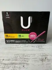U by Kotex, Click. Multipak, 15 Regular & 15 Super. Tampons
