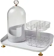 HHWRT Rotating Makeup Brush Holder Organizer, Brush Storage Box, Large Capacity Makeup Brush Storage, Versatile Rotating Makeup Brush Holder for Vanity Easy to Access & Organize Brushes, Cosmetics