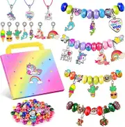 Girls Charm Bracelet Making Kit - Kids Unicorn Jewelry Supplies Make Set DIY Art