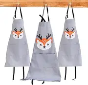 Personalized Mother Daughter Kitchen Aprons Set with Pocket, Family Aprons for Cooking Baking, Grey-2 Kids, US 31-23 21-16