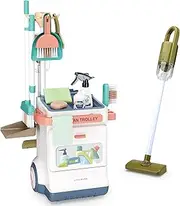 Jovow Kids Cleaning Set for Toddlers, 20 Pcs Pretend Play Set, Toddler Cleaning Set, Educational Kids Cleaning Carts Includes Real Working Vacuum Cleaner, Broom, Spray Bottle and More