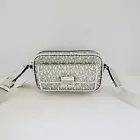 Michael Kors Bradshaw XS Pocket Camera Crossbody Handbag MK Logo Silver Bag