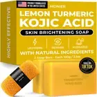 Brightening Lemon Turmeric Kojic Acid Soap Bars - with Collagen, Turmeric, Cocon