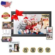 Large 15.6-Inch FHD Digital Photo Frame with Auto-Rotate & Easy Sharing via App