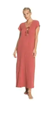 Roxy Summer Pink Wave Beach Dress Women's XS S L Marsala ERJX603226