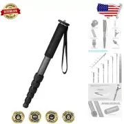 Ultra-Lightweight 15in Foldable Carbon Fiber Camera Monopod - 22lbs Load Limit