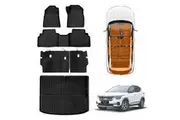 Boot Liner Back Seat Protector Floor Mat Combo for Kia Seltos 2022-2025 Heavy Duty Car Trunk Seats Kick Mats Cover