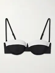 [STAUD] STAUD - Jo Two-tone Underwired Balconette Bikini Top - Black - small small Black