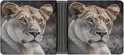 [QSKDLAC] Leather Wallet Slim Durable Credit Card Holder Personalized Lioness Printing Wallet For Men & Women Perfect For Work Travel, style, One size, Foldable Pu Wallet, Style, One size, Foldable Pu