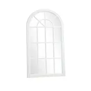 Oikiture Window Mirror Arched Wall Mirrors Decor 76x51cm Wooden White