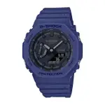 【CASIO 卡西歐】G-SHOCK G-SHOCK 潮流玩家八角雙顯休閒錶-黑面X藍色(GA-2100-2A)