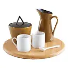 10 Inch Bamboo Wooden Lazy Susan Turntable for Kitchen Cabinet Table Pantry