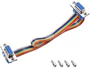 XYWHPGV IDC Rainbow Wire Flat Cable DB9 Female to DB9 Female Connector 2.54mm Pitch 11.8inch Length(54f4d 26b3a 378a6 f43b1 05978 a4afd