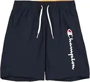 [Champion] Boys' Legacy Icons Beach Shorts B-Crinkle Taslon Contrast Logo Swimming Trunks