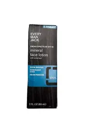 Every Man Jack Mineral Face Lotion SPF 30 Sunscreen 2 Fl Oz Hydrating UVA/UVB a