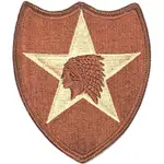 美軍公發 ARMY 陸軍 2ND INFANTRY DIVISION 第2步兵師 印地安頭領師 臂章 沙色 全新