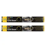 2x Nostik Reusable 40x50cm Non-Stick BBQ Liner Grill Sheet Barbecue Mat Pad BLK