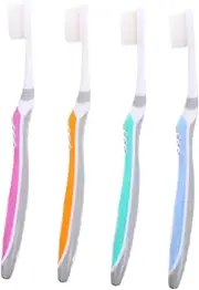 Healvian 4pcs Ultra-fine Soft Bristle Toothbrush Extra Soft Manual Travel Toothbrush Kids Replacement Head Random Color