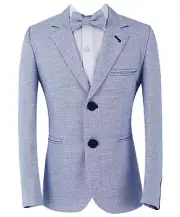 Boys Suit Classic Tailored Fit 5-Piece Textured Tweed- Like Complete Set Wedding