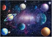 Outer Space Backdrop Starry Galaxy Banner for Baby Boys Girls Planet Theme Birthday Party, Ladvis 82.7"x59" Nebula Photography Background Photoshoot Decorations Photo Studio Props Cake Table Decor