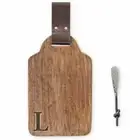 Mud Pie "L" Initial 2-Piece Wood Bar Board Set