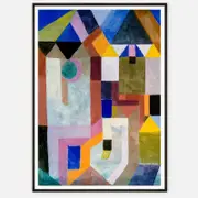 Galrie Stunning Paul Klee Colorful Architecture Abstract Art Print for Modern Decor, Black Frame, A4 21 x 30cm (8 x 12inch)
