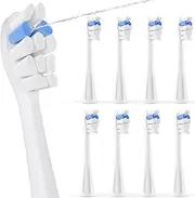 Toothbrush Replacement Heads Compatible with WaterPik Sonic Fusion 2.0, Biswitif Electric Flossing Toothbrush Brush Refill Heads Compatible with SF-01 SF-02 SF-03 SF-04 SFFB-2EW, White, 8 Packs