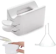 Itadaku Nail Dip Powder Tray Kit, Portable Acrylic Nail Powder Tool with Funnel, Dip Powder Recycling Tray for Manicures, Nail Art Accessories for Beginners & Professionals (White)