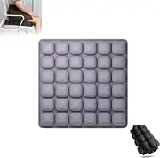 Portable Travel Cushion, 3D Air Cell Seat Cushion, Inflatable Seat Cushions, for Pressure Relief, Comfortable Travel for Airplane, Wheelchair, Car Set, Office Chair, Floor (Gray)