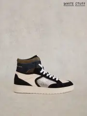 White Stuff Black Heidi Hi-Top Trainers (E66580) | $182