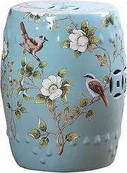 Hand-Painted Floral Ceramic Drum Stool, Garden Decoration Stool, Household Stool, Portable Table, Living Room Decoration, Indoor and Outdoor Many Occasions