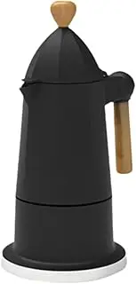 Folpus Moka Pot Octagonal Espresso Maker Supplies Portable Aluminum Alloy 6 Cups Espresso Coffee Pot for Home Use Traveling Kitchen, Black