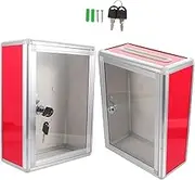 HYTROVE 2pcs Wall Mounted Mailbox with Lock Transparent Metal Letter Box for Home and Office Secure Wall Mail Box for Indoor and Outdoor Use Space Saving Design with Polished Finish