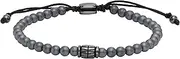 [FOSSIL] Hematite Bead Bracelet, One Size, Stainless Steel, No Gemstone