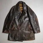 VINTAGE EUROPEAN 50’S DOUBLE BREASTED LEATHER COAT歐洲古著雙排扣皮大衣