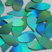 Feather Leaf Sequin 1.5" Aqua Blue Lazersheen Reflective Metallic Paillettes