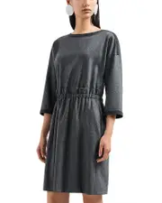 Emporio Armani Wool & Cashmere Flannel Shift Dress