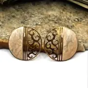 NWT Designer Edgar Berebi Enamel Stud Earrings Pierced Gold Tone Berebi Vintage