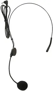 Ear Hook Omni-Directional Boom Head Worn Microphone 3.5mm Right Angle, Black